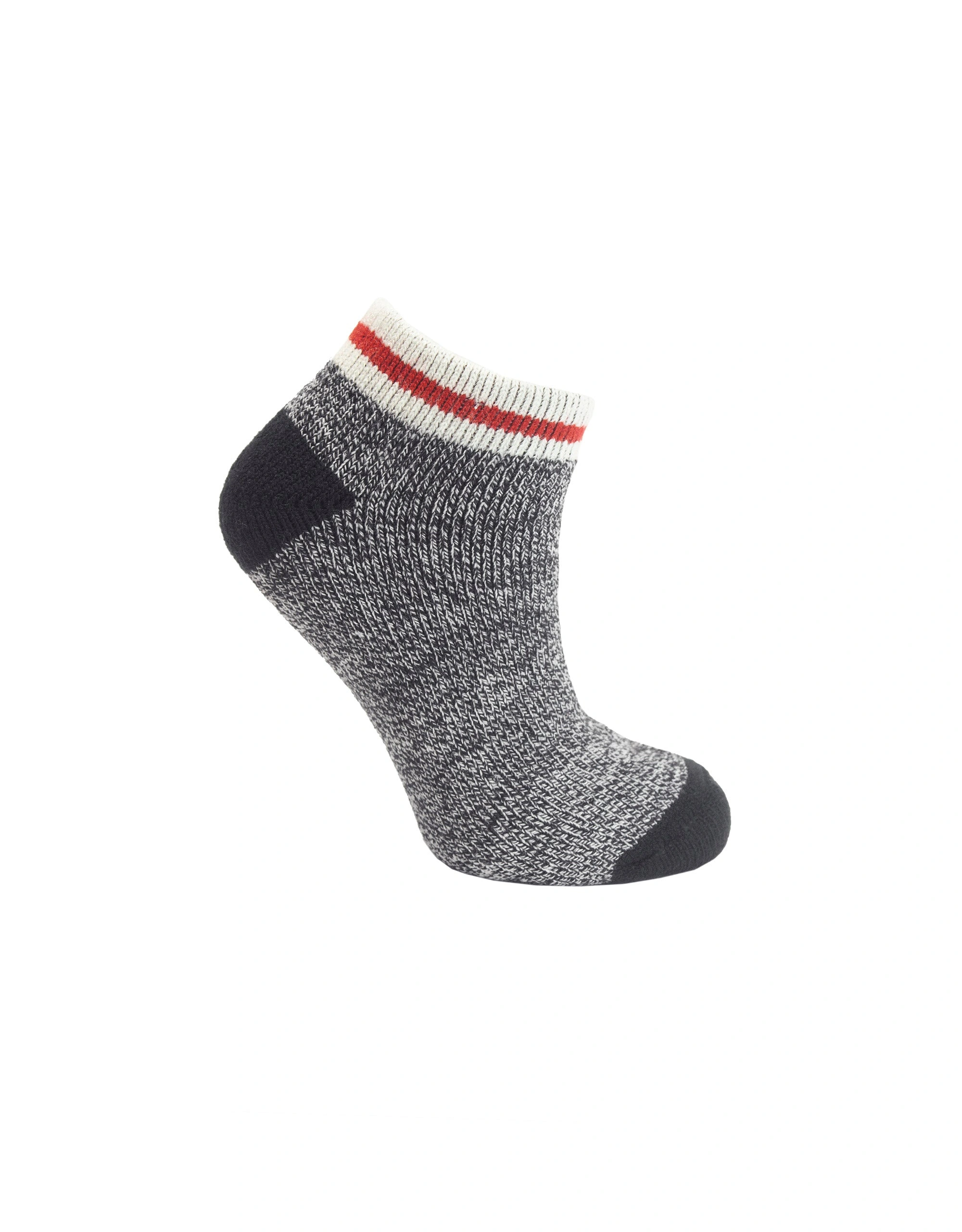Cozy Cabin Black: Double Layer Fleece Ankle Socks - Ultimate Warmth!